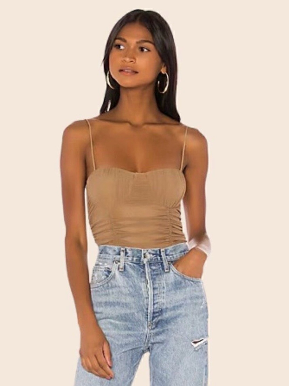 Albany Bodysuit in Taupe Brown Size XS